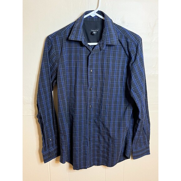 Van Heusen Other - Van Heusen Men’s Small Black Plaid Button-Down Shirt 14-14.5 Long Sleeve Used